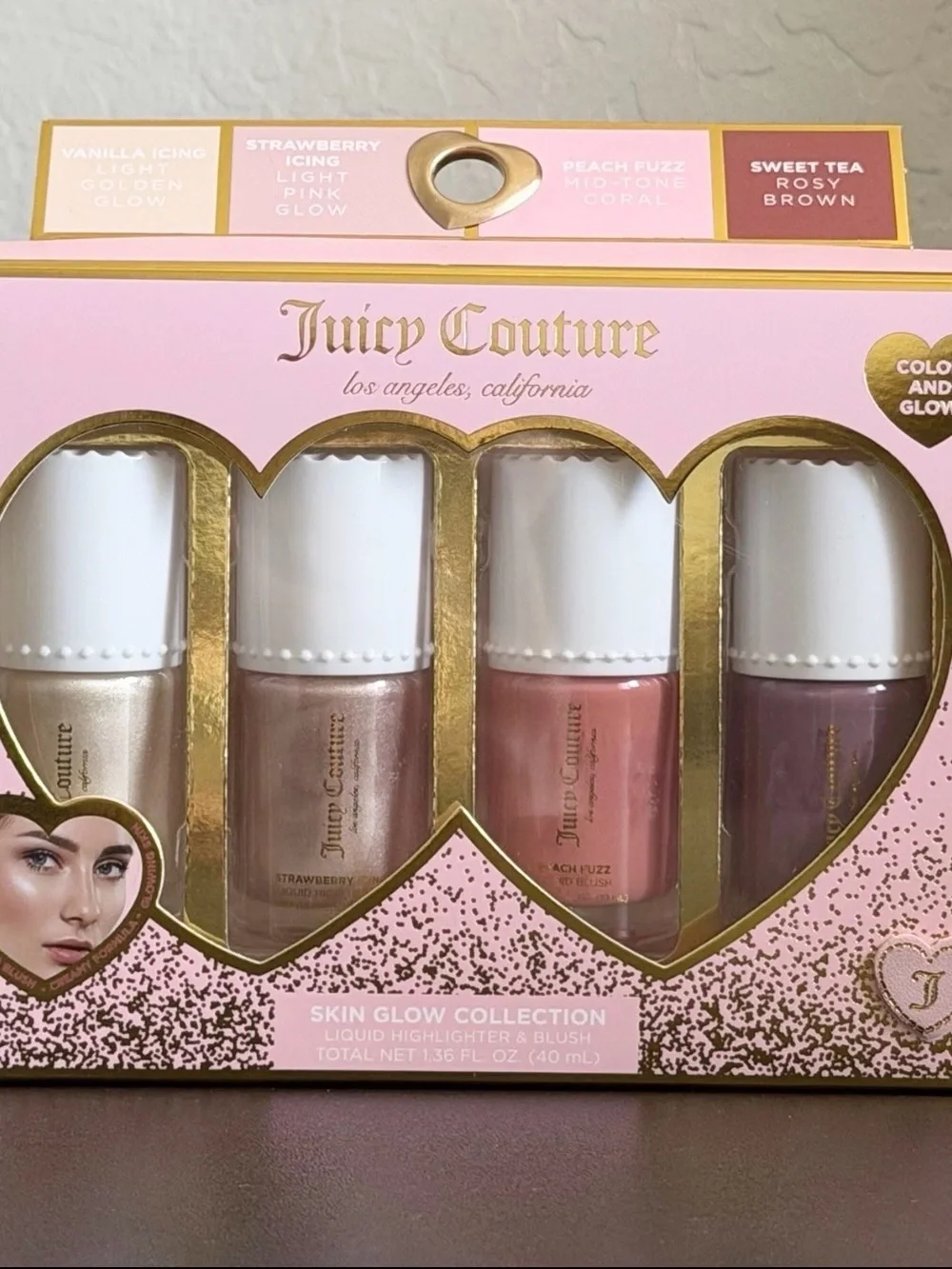 Juicy Couture Skin Glow Collection Liquid Highlighter & Blush Makeup Set NIB